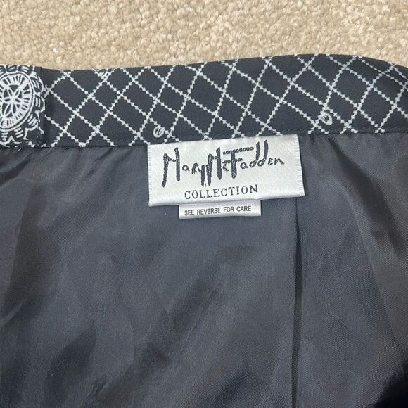 Mary McFadden Collection Vintage Maxi Floral Geometric Print Skirt Size 18 - Picture 9 of 11